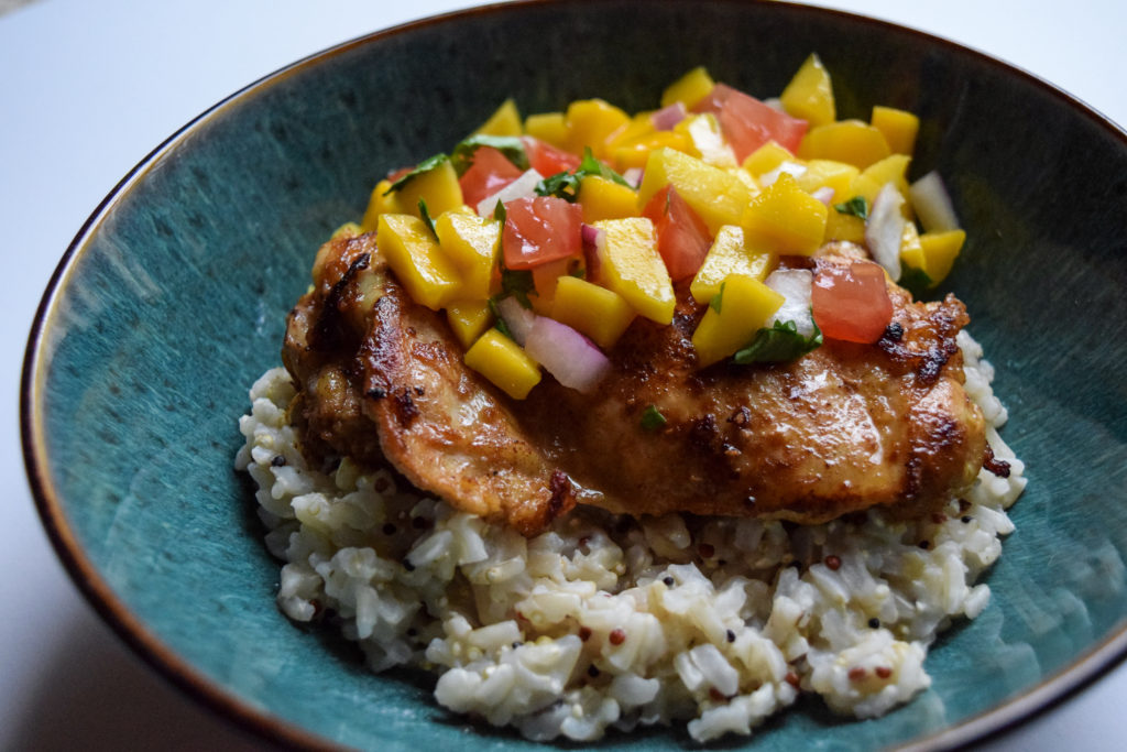 Cilantro-Lime Chicken Thighs with Mango Salsa - The Regular Folks