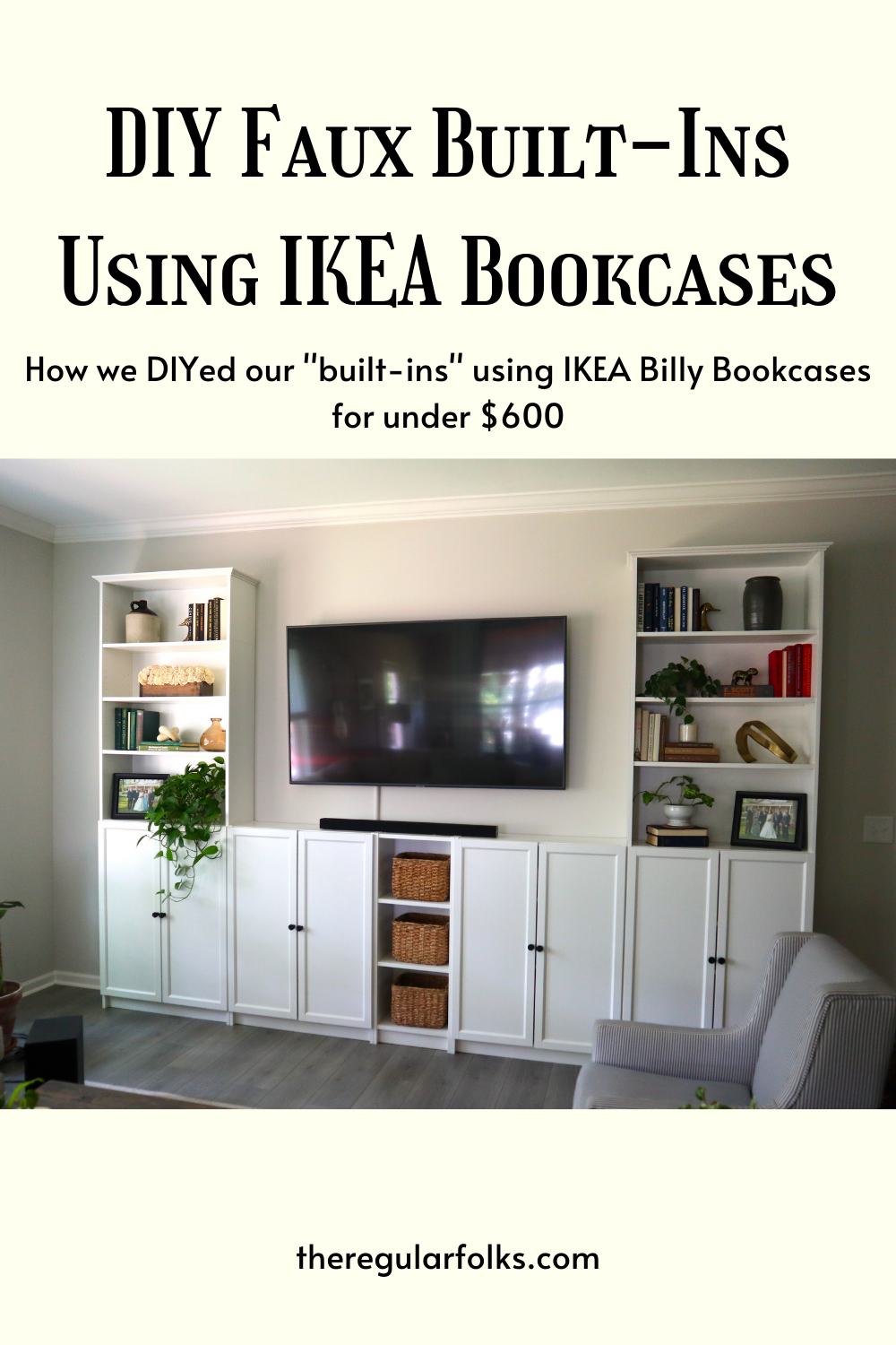 DIY BuiltIns with IKEA Bookshelves A 2 Year Update The Regular Folks